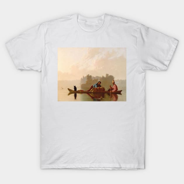 Fur Traders Descending the Missouri by George Caleb Bingham T-Shirt by Classic Art Stall